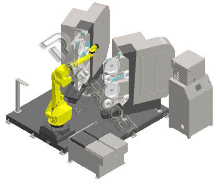 RTAF-AG0204L- DUAL-Stations- Robot slijpmachine Robot slijper voor grote grootte messing kraan